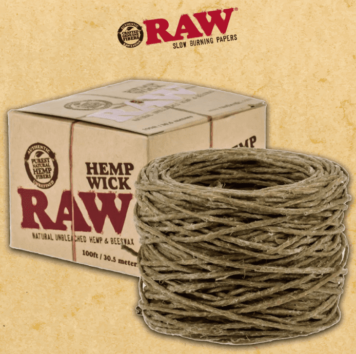 RAW NATURAL HEMPWICK ROLLS - 100FT (RAW40)