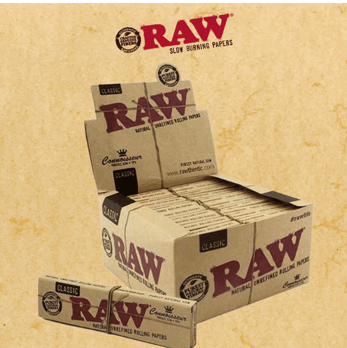RAW CLASSIC CONNOISSEUR KING SIZE SLIM WITH TIPS - 24CT