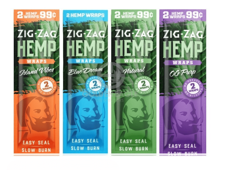 ZIG-ZAG HEMP WRAPS 2-PACK - DISPLAY OF 25