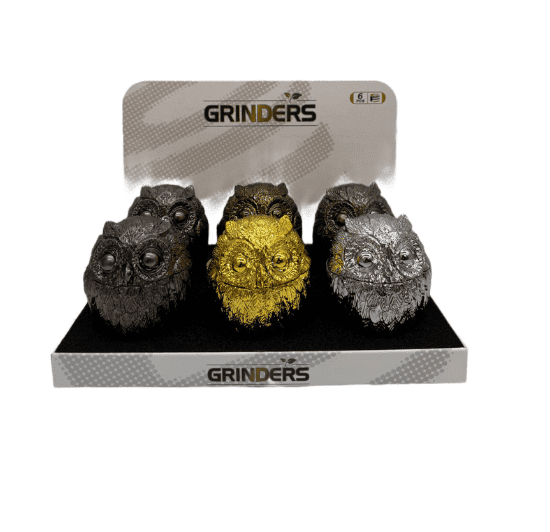 OWL SHAPED GRINDERS - DISPLAY OF 6