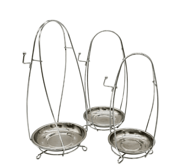 SET OF 3 METAL CHARCOAL HOLDER