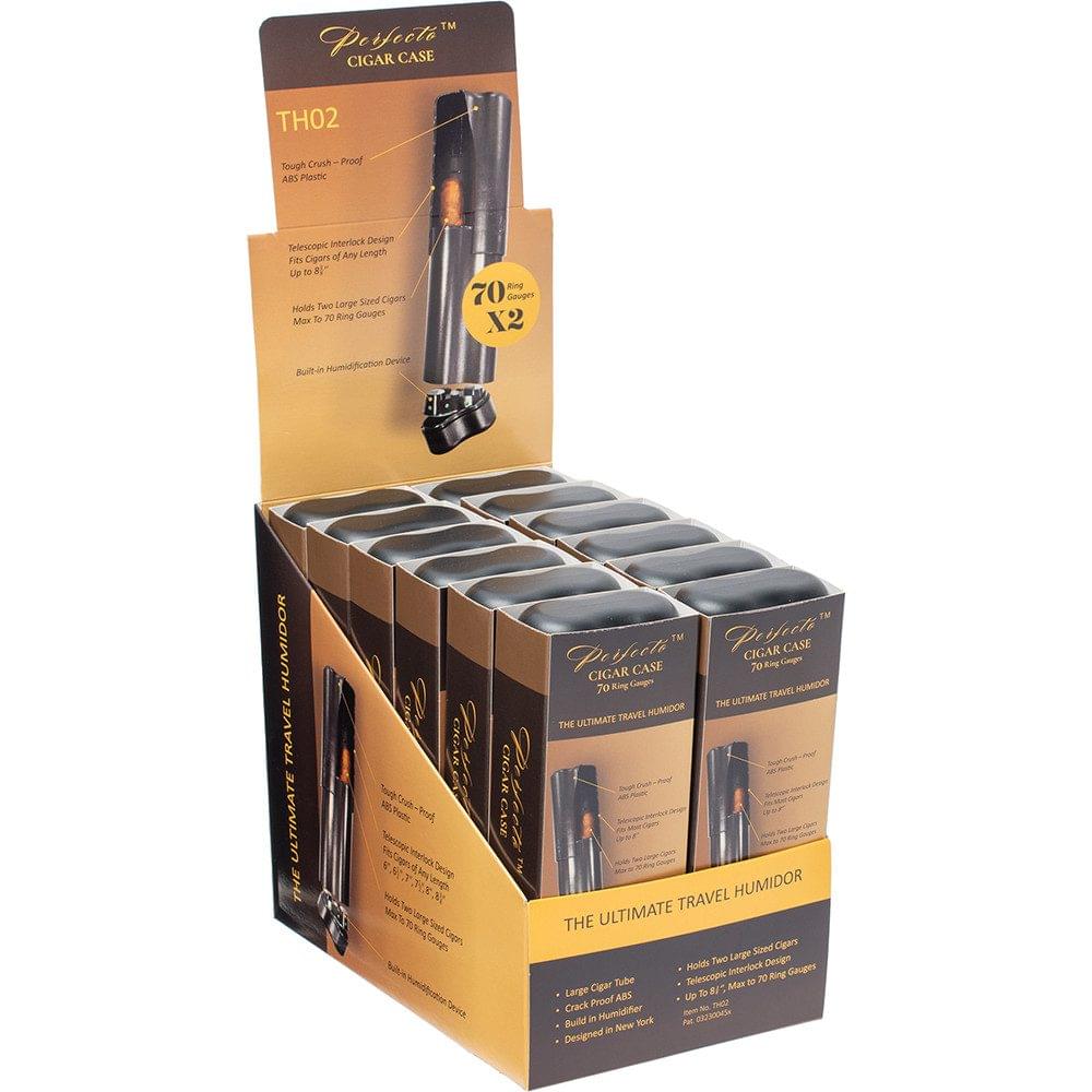 70 RING GAUGES ADJUSTABLE CIGAR CASE (HOLDS 2 CIGAR) - DISPLAY OF 12