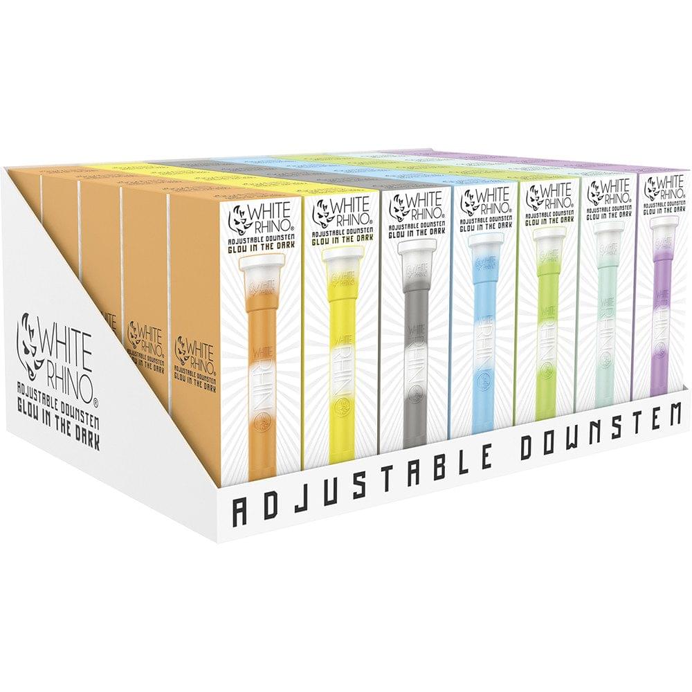 WHITE RHINO ADJUSTABLE DOWNSTEM GLOW IN THE DARK - DISPLAY OF 35