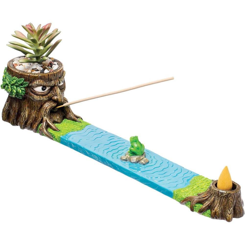 FUJIMA TREEMAN INCENSE BURNER WITH PLANT 12.5"