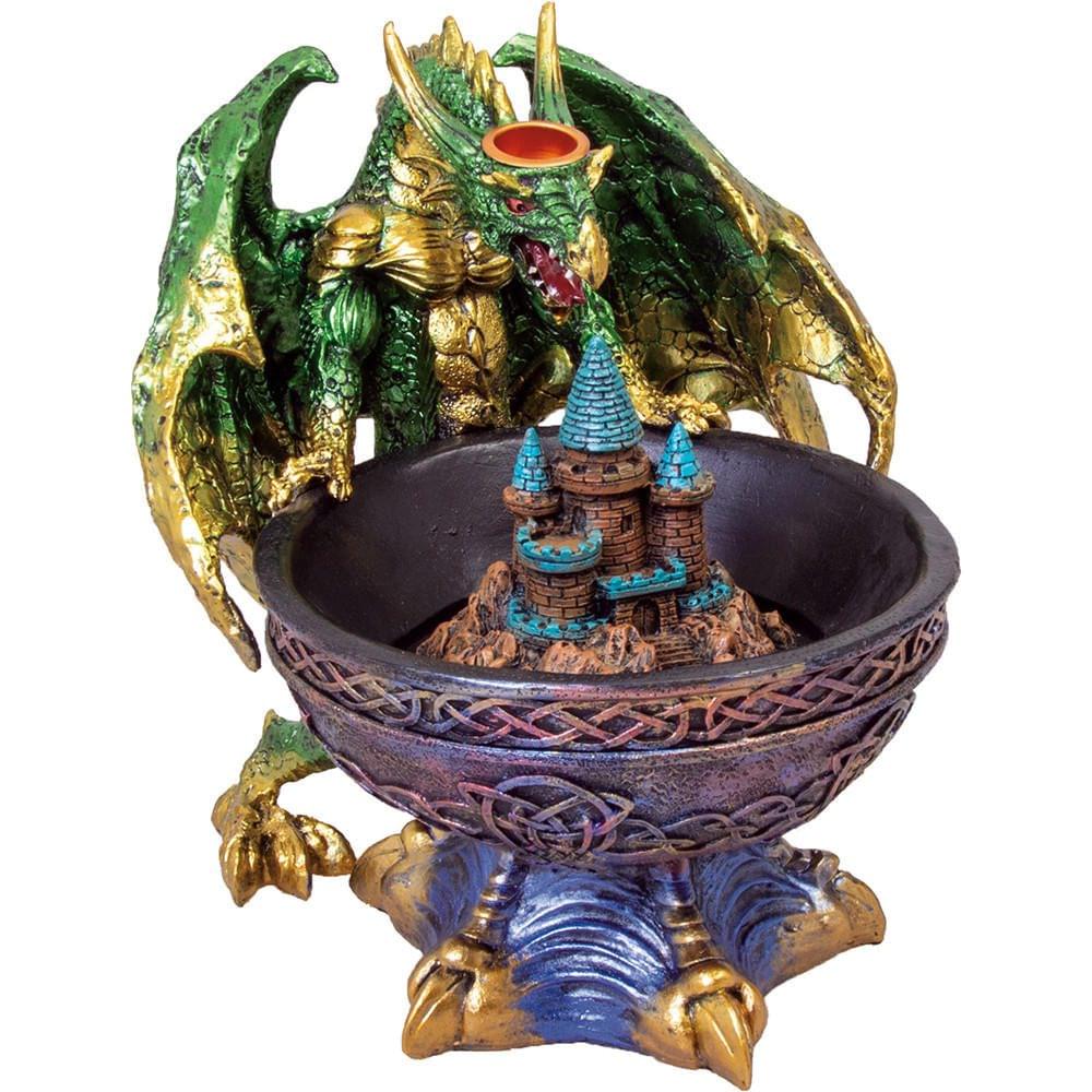 GREEN LARGE DRAGON BACKFLOW CONE BURNER WITH LED (IBC19)