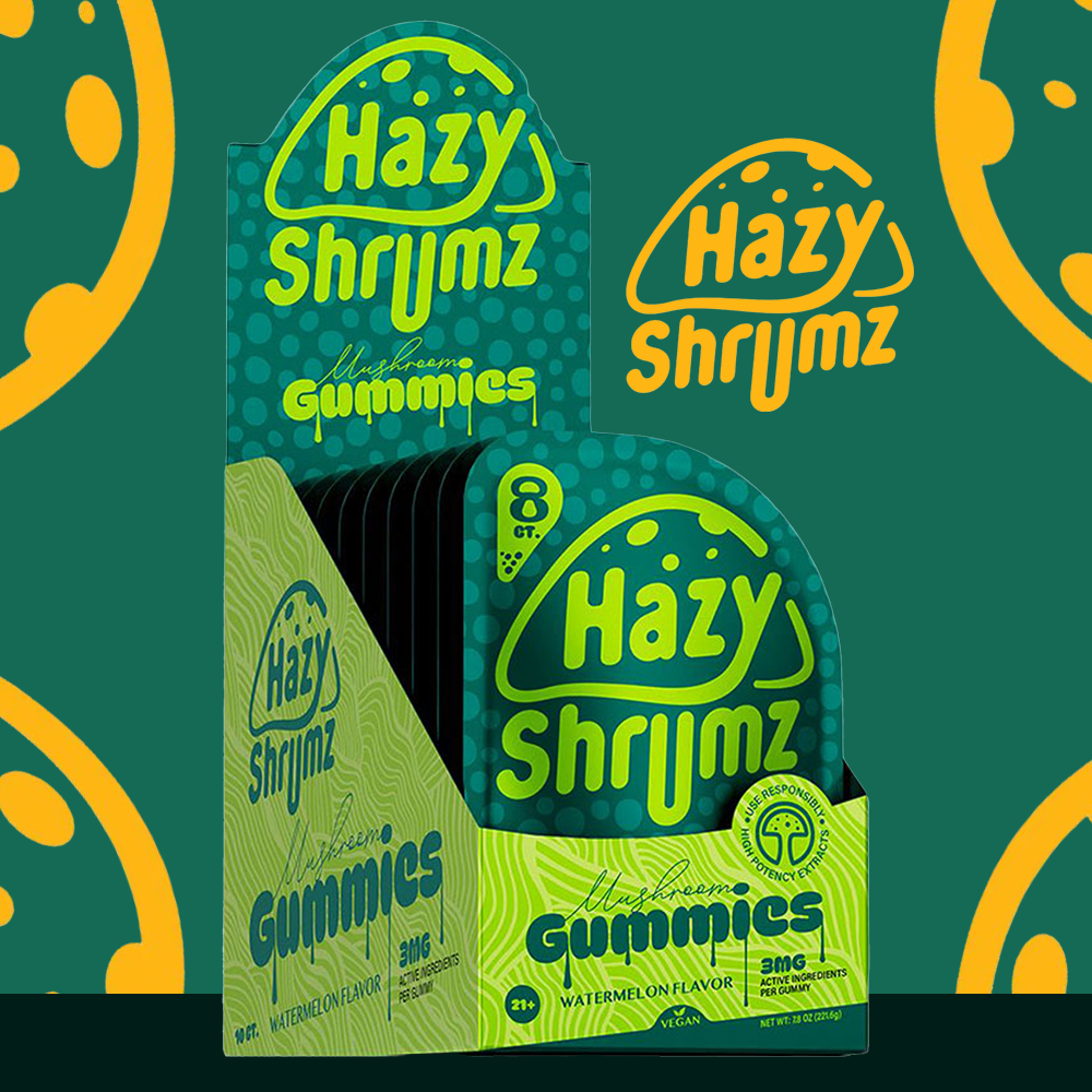 HAZY SHRUMZ 2-PACK MUSHROOM GUMMIES - DISPLAY OF 10