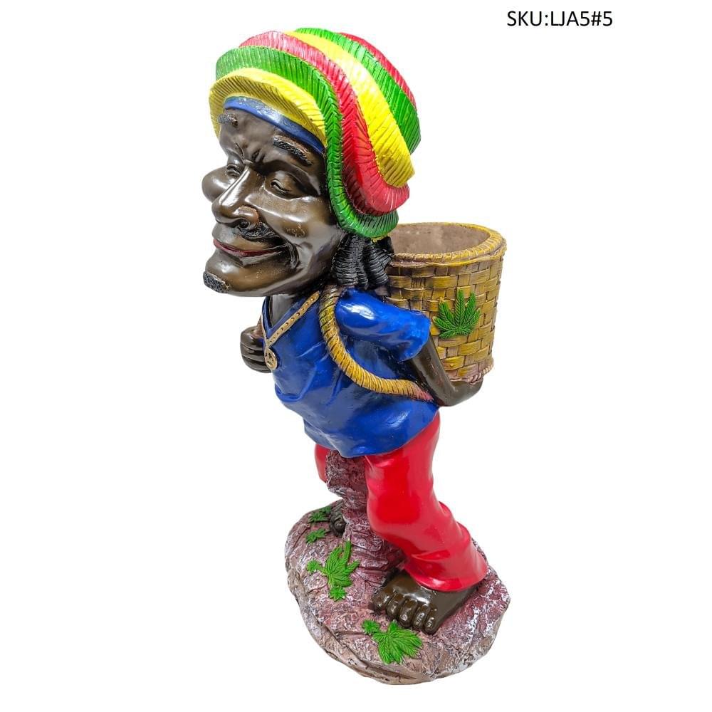 LARGE BASKET JAMAICAN MAN ASHTRAY (LJA5)