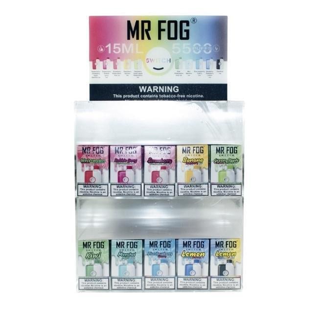 MR FOG #1 SWITCH 15ML 5500 PUFFS RECHARGEABLE DISPOSABLE WITH MESH COIL - DISPLAY OF 100