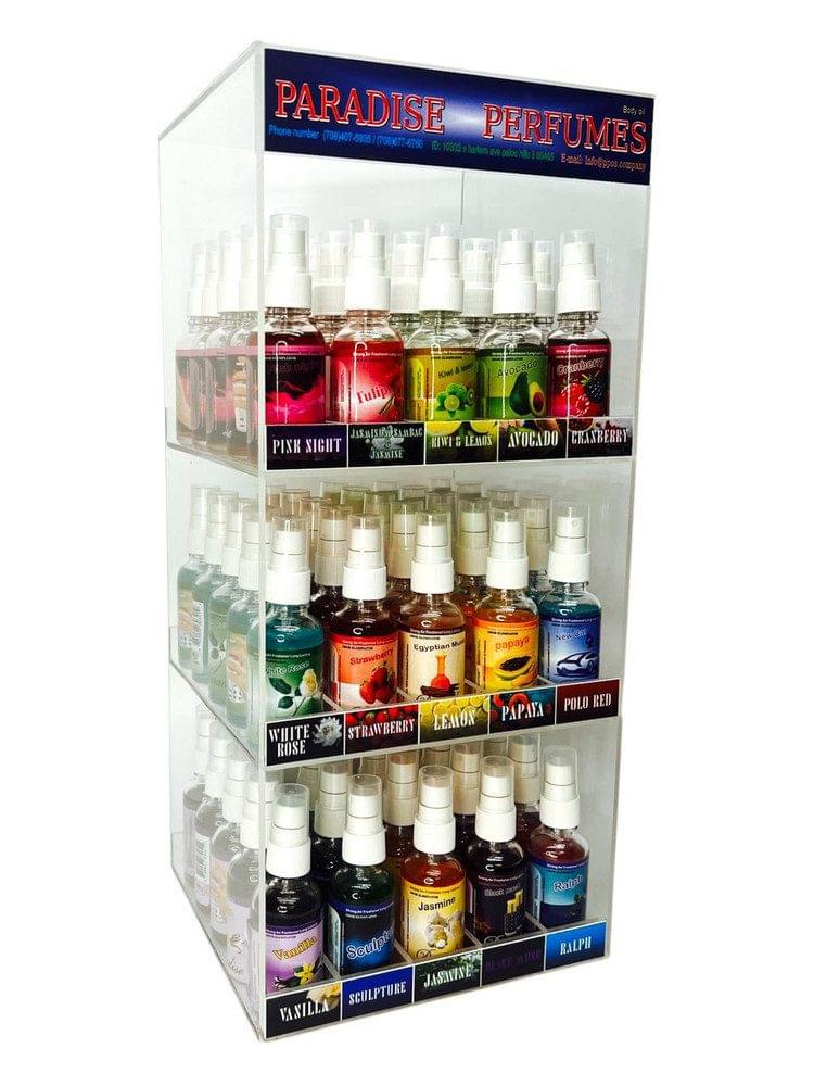 PARADISE PERFUMES 3 FLOOR 30ML AIR FRESHNERS DISPLAY - 75CT