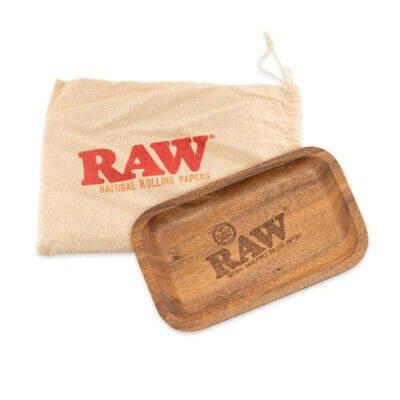 RAW WOOD ROLLING TRAY WITH POUCH
