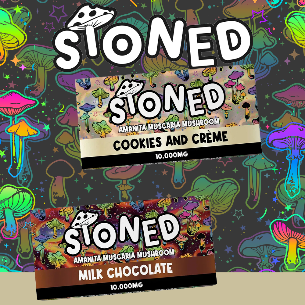 STONED AMANITA MUSCARIA 10,000MG CHOCOLATE BAR - DISPLAY OF 10