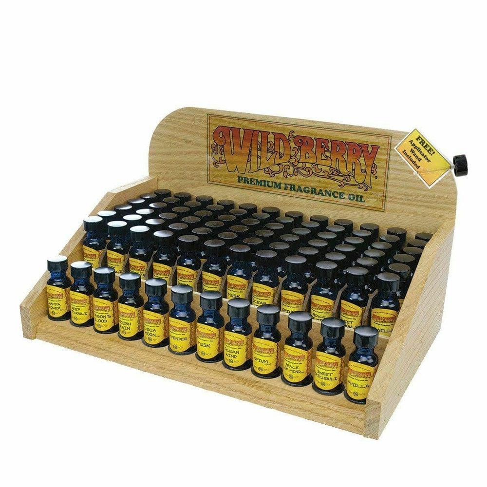 WILD BERRY FRAGRANCE OIL STARTER DISPLAY RACK - 72CT