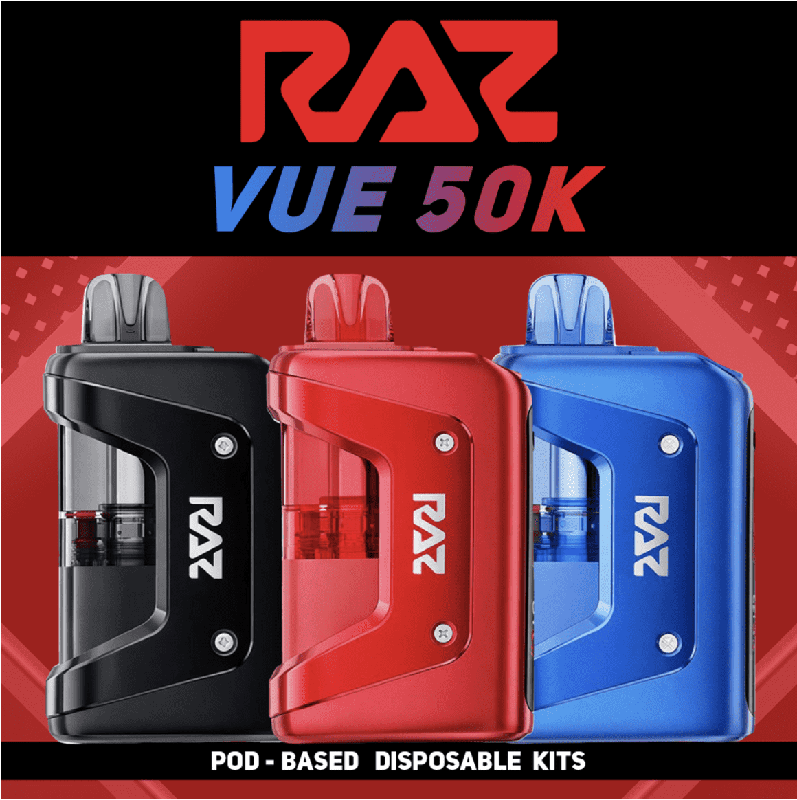 RAZ VUE 50,000 PUFFS DISPOSABLE VAPE (FULL KIT) - DISPLAY OF 5
