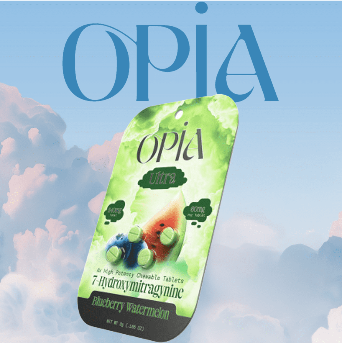 OPIA ULTRA 7-HYDROXY 60MG CHEWABLE TABLETS 4-PACK - DISPLAY OF 10