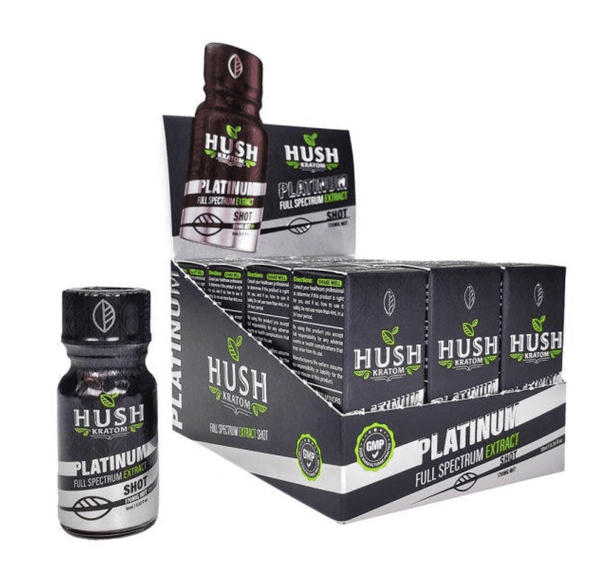 HUSH KRATOM PLATINUM EXTRACT SHOT 10ML - 12CT